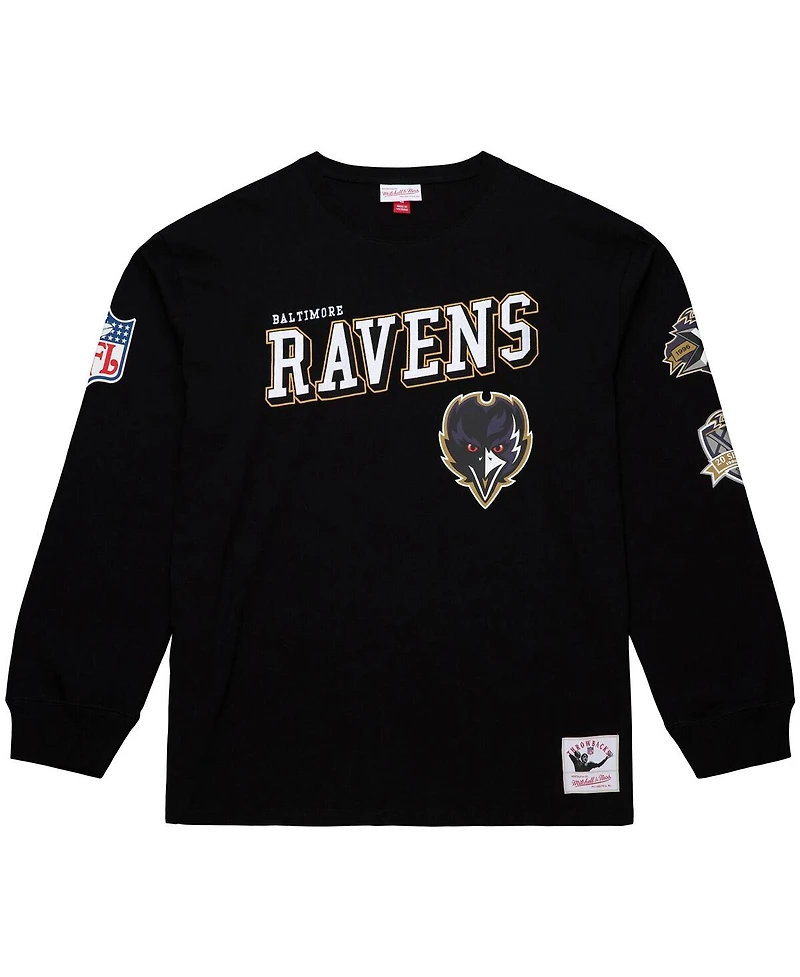 Mitchell & Ness Men's Black Baltimore Ravens Training Camp Logos Long Sleeve T-Shirt