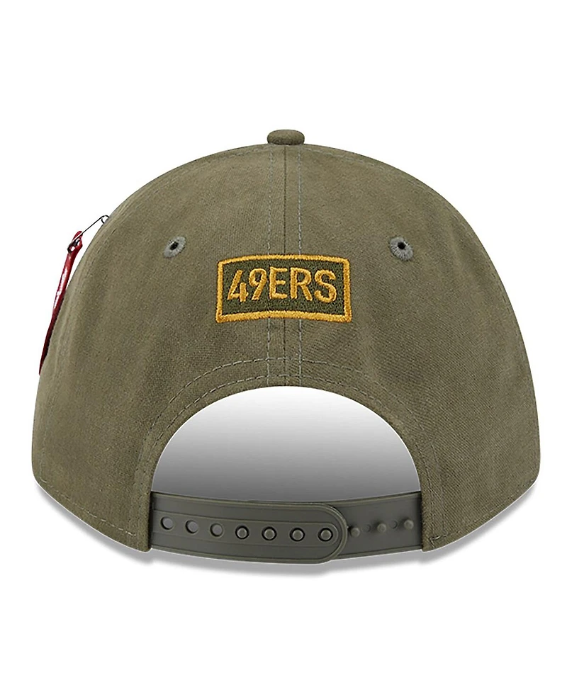 New Era x Alpha Industries Men's Olive San Francisco 49ers A-Frame 9FORTY Adjustable Hat
