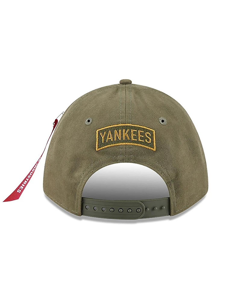 New Era x Alpha Industries Men's Olive New York Yankees A-Frame 9FORTY Adjustable Hat