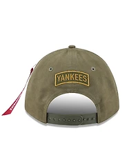 New Era x Alpha Industries Men's Olive New York Yankees A-Frame 9FORTY Adjustable Hat