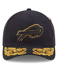 New Era x Alpha Industries Men's Black Buffalo Bills A-Frame 9FORTY Adjustable Hat