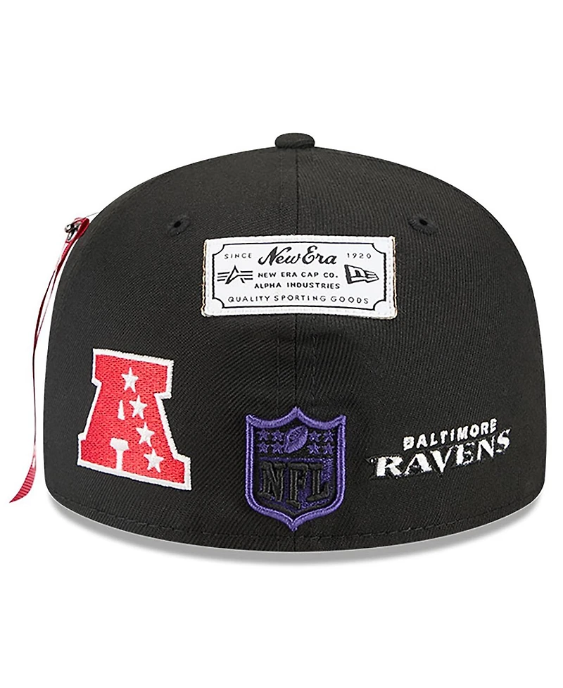 New Era x Alpha Industries Men's Black Baltimore Ravens 59FIFTY Fitted Hat