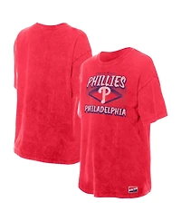 New Era Women's Red Philadelphia Phillies Mineral Wash Oversized T-Shirt