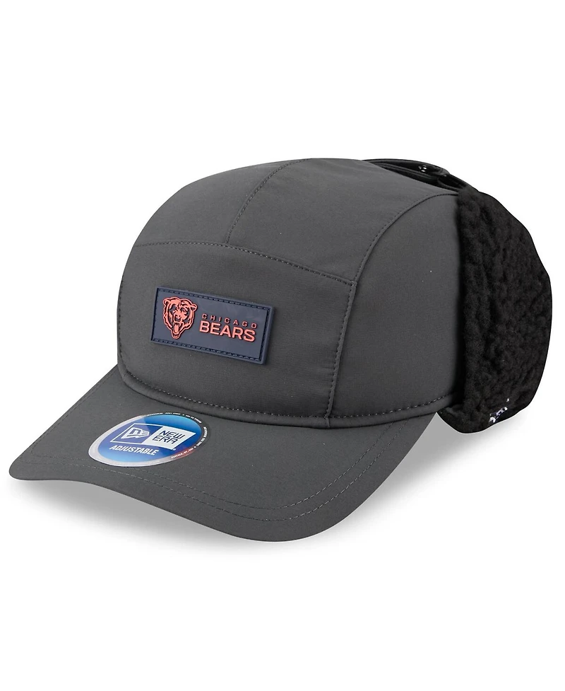 New Era Men's Charcoal Chicago Bears 2025 Sideline Cold Weather Runner Dog Ear Adjustable Hat