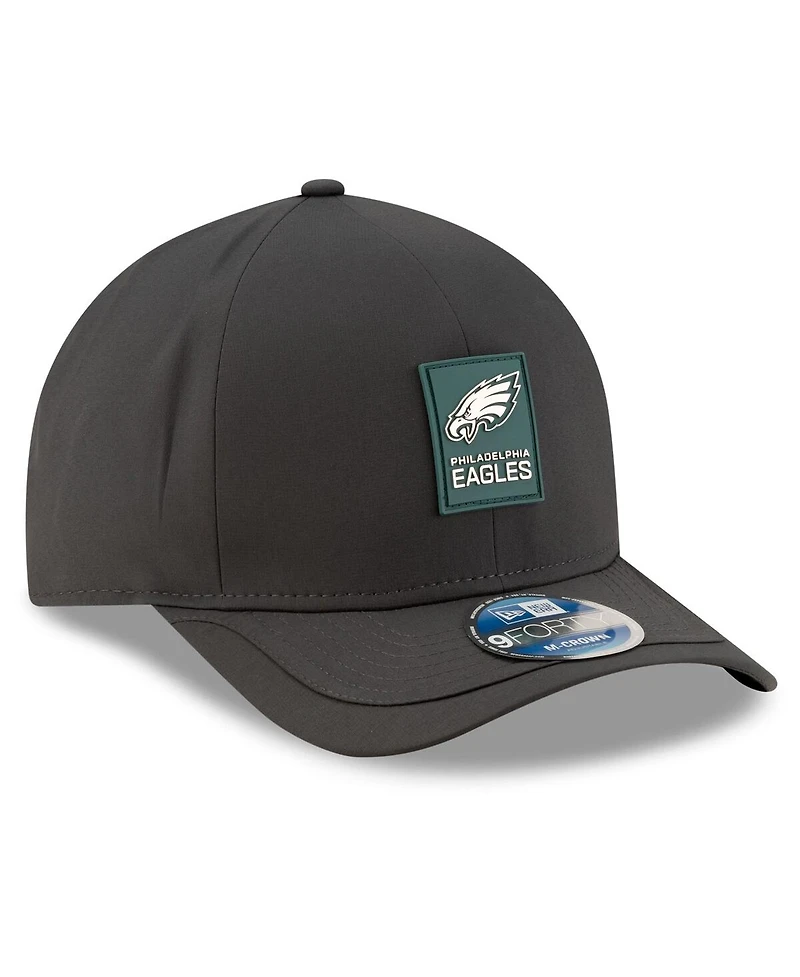 New Era Men's Charcoal Philadelphia Eagles 2025 Sideline Cold Weather 9FORTY M-Crown Adjustable Hat