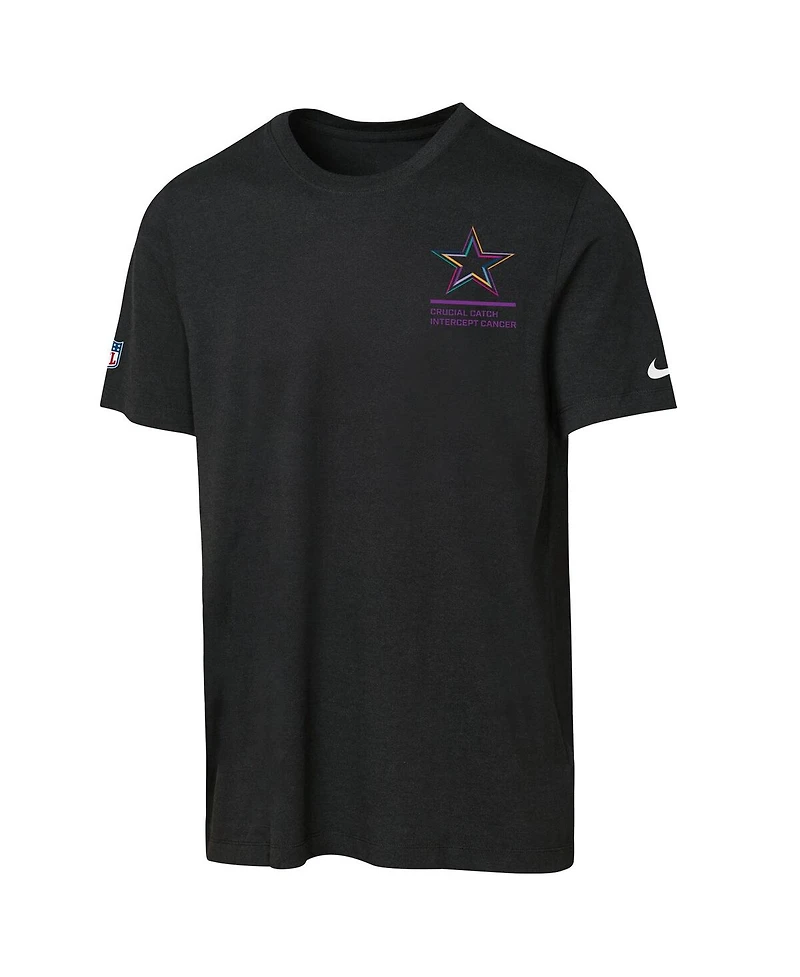 Nike Big Boys and Girls Black Dallas Cowboys 2025 Nfl Crucial Catch Tri-Blend Dri-fit T-Shirt