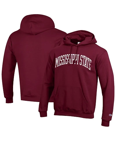 Champion Men's Maroon Mississippi State Bulldogs Basic Arch Fleece Pullover Hoodie
