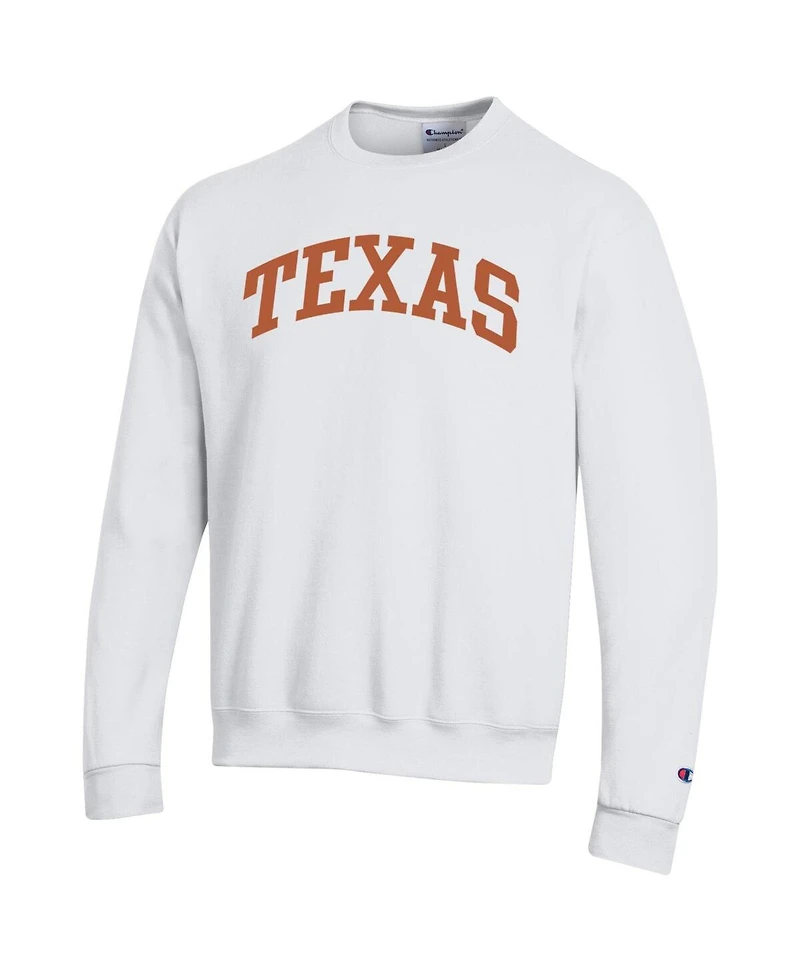 Champion Men's White Texas Longhorns Basic Arch Fleece Pullover Sweatshirt
