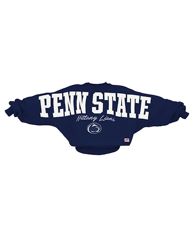 Pressbox Women's Navy Penn State Nittany Lions Flannigan Oversized Dolman Pullover Sweatshirt