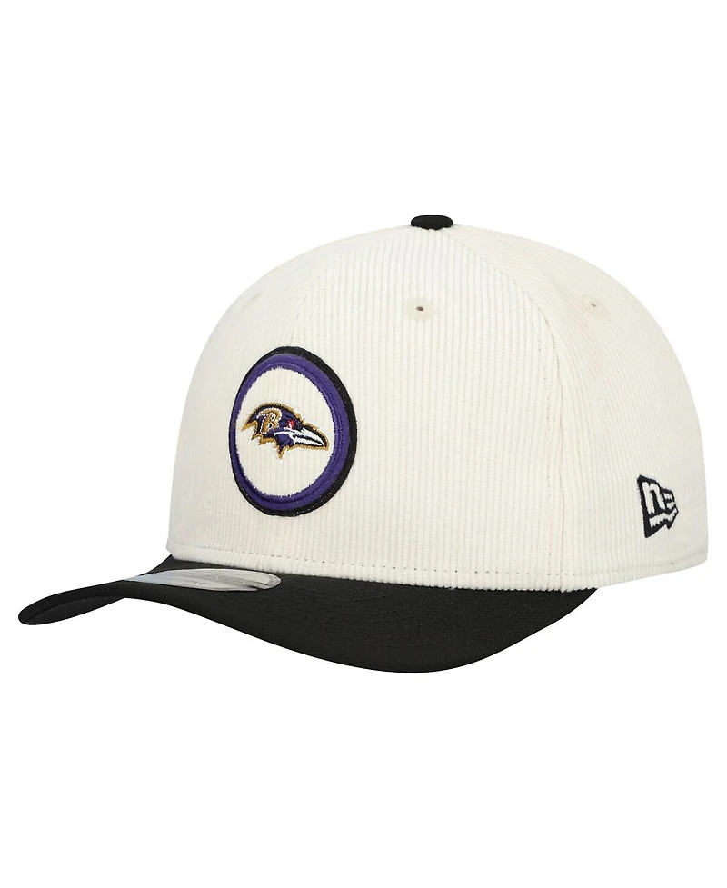 New Era Men's Stone Baltimore Ravens Loyal Corduroy 9SEVENTY Adjustable Hat