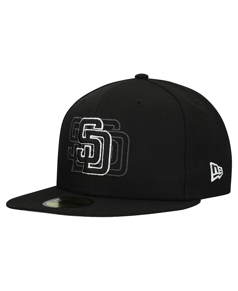 New Era Men's Black San Diego Padres Tri-Hit 59FIFTY Fitted Hat