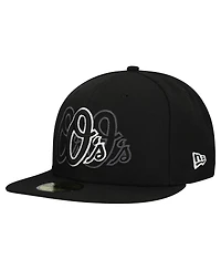 New Era Men's Black Baltimore Orioles Tri-Hit 59FIFTY Fitted Hat