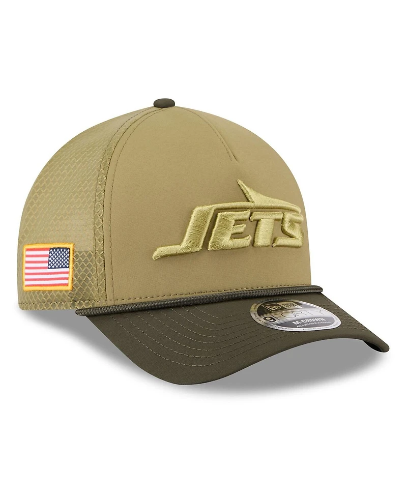 New Era Men's Green New York Jets 2025 Salute to Service 9FORTY A-Frame M-Crown Adjustable Hat