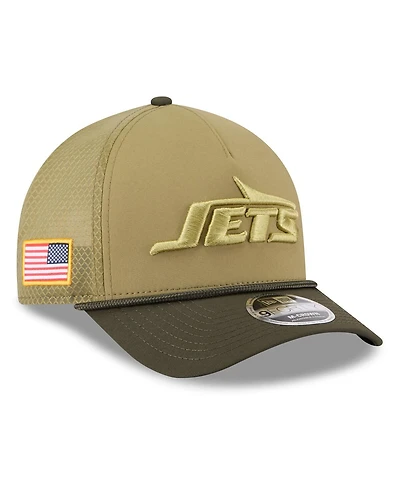 New Era Men's Green New York Jets 2025 Salute to Service 9FORTY A-Frame M-Crown Adjustable Hat
