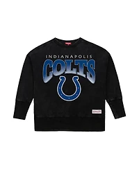 Mitchell & Ness Women's Black Indianapolis Colts Delineate Mineral Wash Crewneck Sweatshirt
