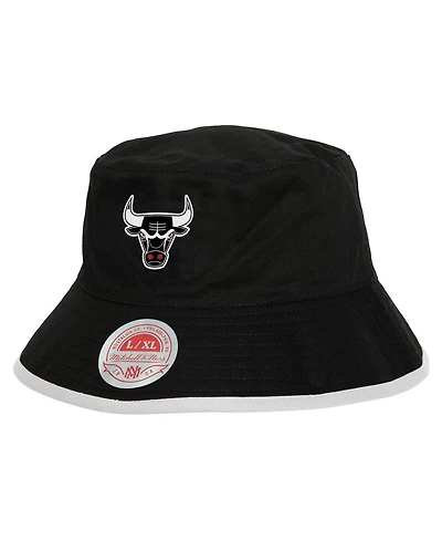 Mitchell & Ness Men's Black/Red Chicago Bulls Flip It Reversible Bucket Hat