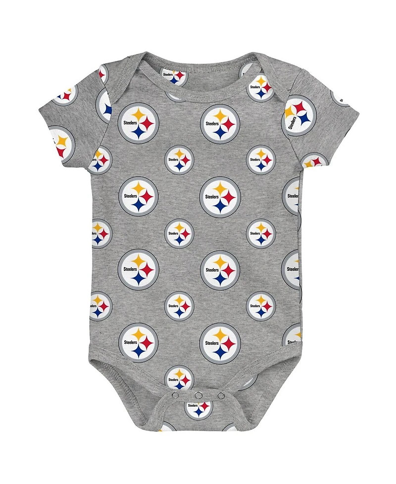 Outerstuff Newborn 3-Piece Pittsburgh Steelers Little Tike Bodysuit Set