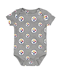 Outerstuff Newborn 3-Piece Pittsburgh Steelers Little Tike Bodysuit Set
