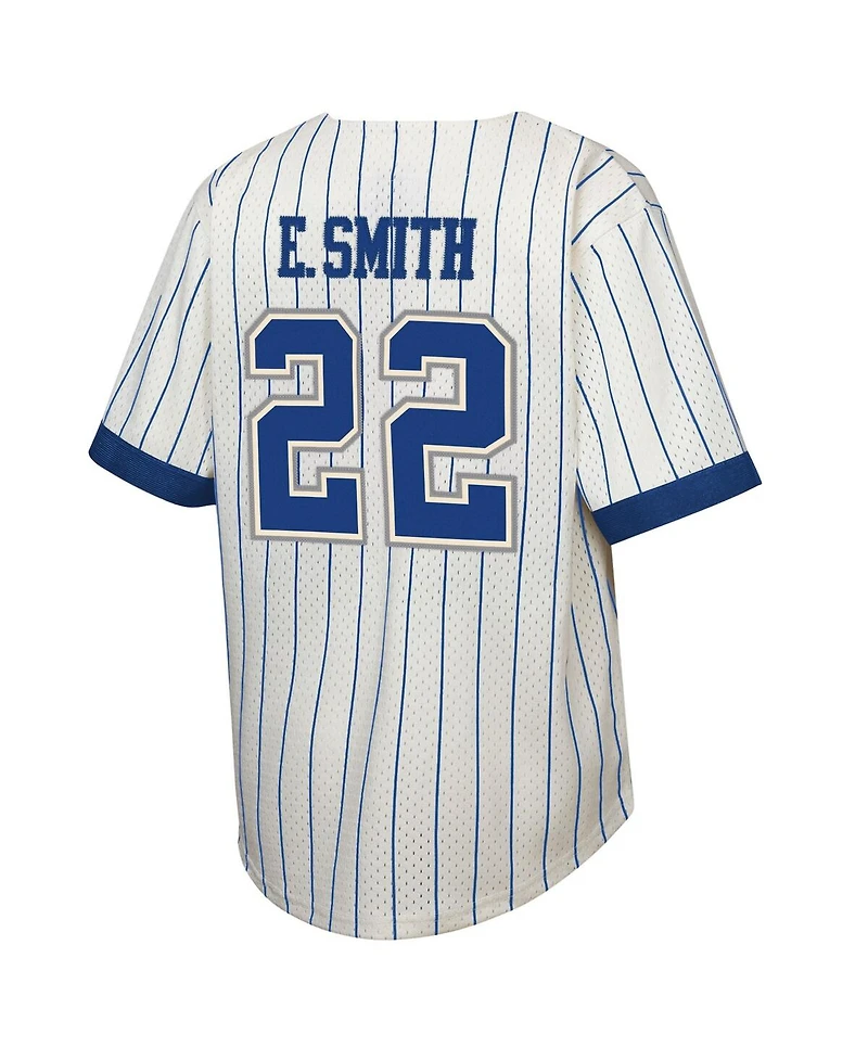 Mitchell & Ness Big Boys and Girls Emmitt Smith Cream Dallas Cowboys Retired Player Name Number Baseball Jersey