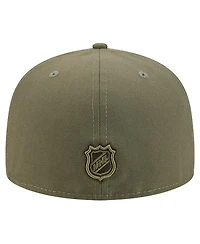 New Era Men's Olive Tampa Bay Lightning Military Appreciation Flag 59FIFTY Fitted Hat