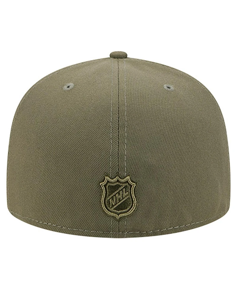 New Era Men's Olive Boston Bruins Military Appreciation Flag 59FIFTY Fitted Hat