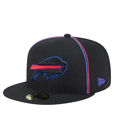 New Era Men's Black Buffalo Bills Soutache 59FIFTY Fitted Hat