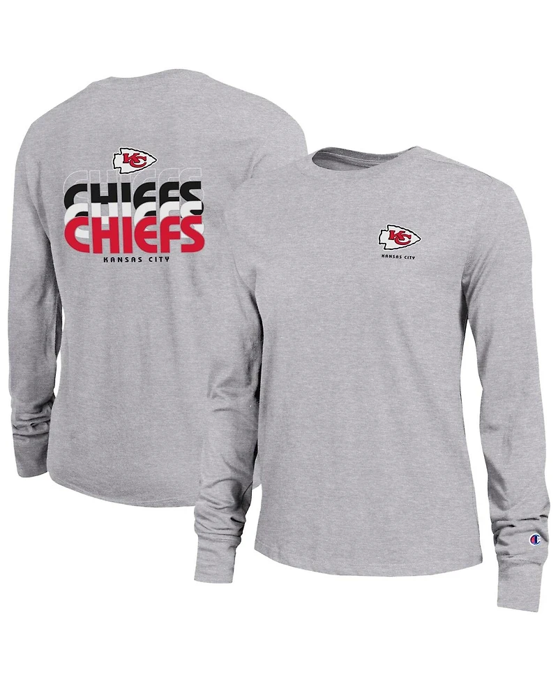 Champion Women's Gray Kansas City Chiefs Core Long-Sleeve T-Shirt