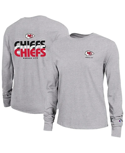 Champion Women's Gray Kansas City Chiefs Core Long-Sleeve T-Shirt