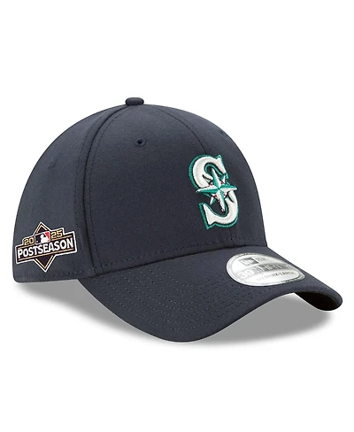 New Era Men's Navy Seattle Mariners 2025 Mlb Postseason Side Patch 39THIRTY Flex Hat