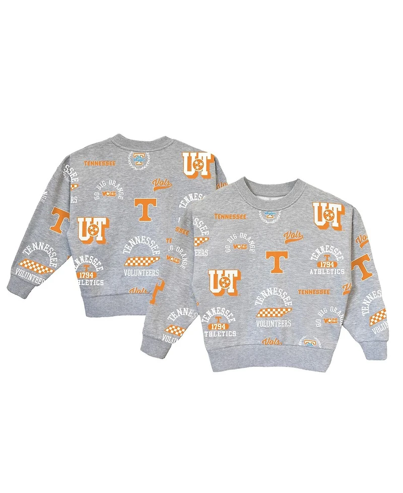 Gameday Couture Big Girls Gray Tennessee Volunteers Always on Repeat Pullover Sweatshirt