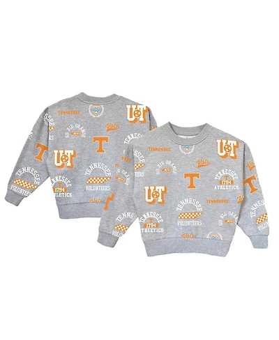 Gameday Couture Big Girls Gray Tennessee Volunteers Always on Repeat Pullover Sweatshirt