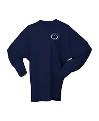 Spirit Jersey Women's Blue Penn State Nittany Lions Oversized Preppy Long Sleeve T-Shirt