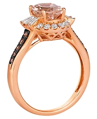 Le Vian Morganite (1.30 ct. t.w.), Baguette Vanilla Diamond (.15 ct. t.w.), Round Vanilla Diamond (.20 ct. t.w.) and Chocolate Diamond Ring (.16 ct. t