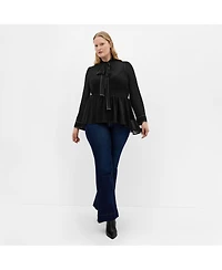 City Chic Women's Kara Stud Tie Neck Top