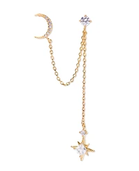 Girls Crew Crystal Stardust Gold Plated Double Earring