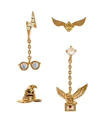 Girls Crew Harry Potter Back To Hogwarts Crystal Gold Plated Earring Set