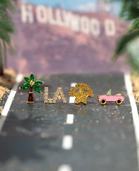 Girls Crew Crystal Gold Plated City of Angels Stud Set