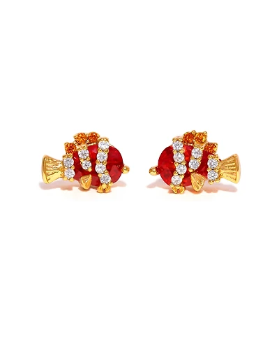 Girls Crew Crystal Gold Plated Pixar Finding Nemo Stud Earrings