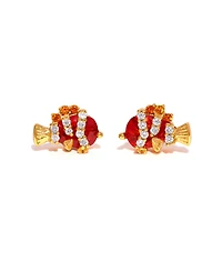 Girls Crew Crystal Gold Plated Pixar Finding Nemo Stud Earrings
