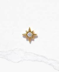 Girls Crew Crystal Gold Plated Star Bright Flat Back Earrings