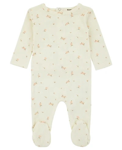 NoggiWear Kids Ribbed Floral Footed Pajamas