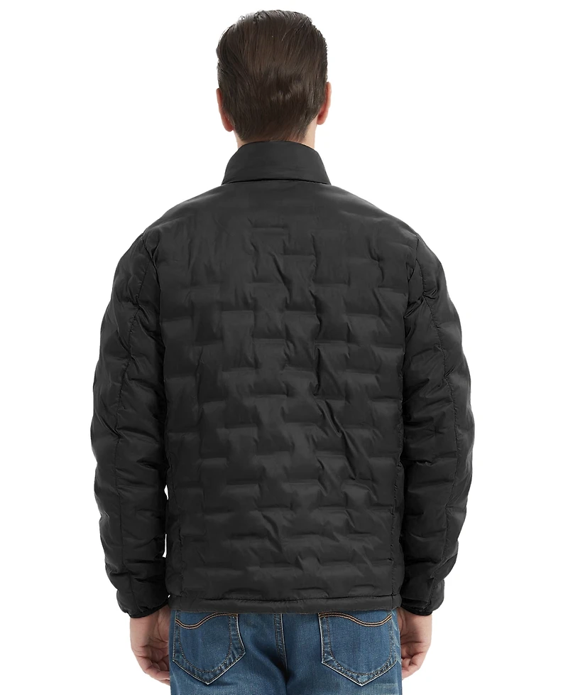 Hawke & Co. Men's Stand Collar Lightweight Warm Cube Jacket