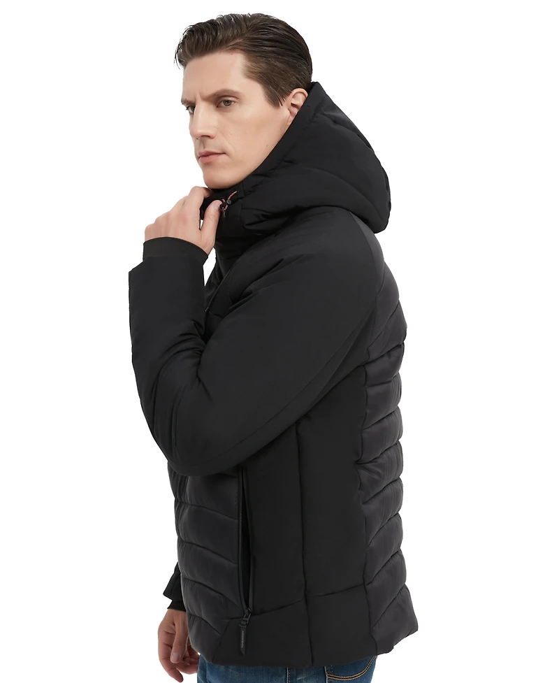 Hawke & Co. Men's Front-Zipper Hybrid Puffer Jacket