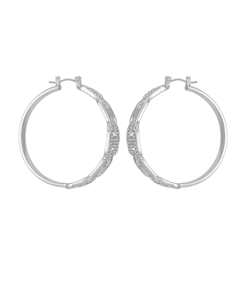 Guess Glass Stone Hoop Earrings (also in Silver Tone)