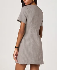 Astr the Label Women's Square Neck Button Up Dress