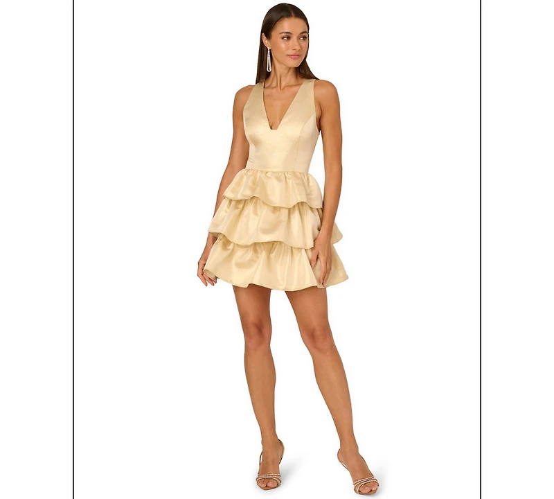 Adrianna Women's Metallic Jacquard Mini Dress