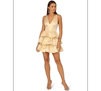 Adrianna Women's Metallic Jacquard Mini Dress