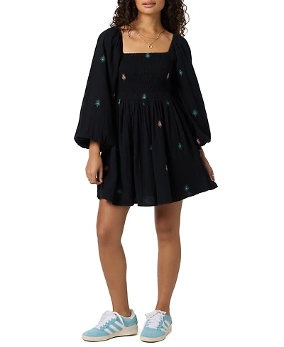 O'Neill Women's Gracyn Palm Printed Smocked Dress