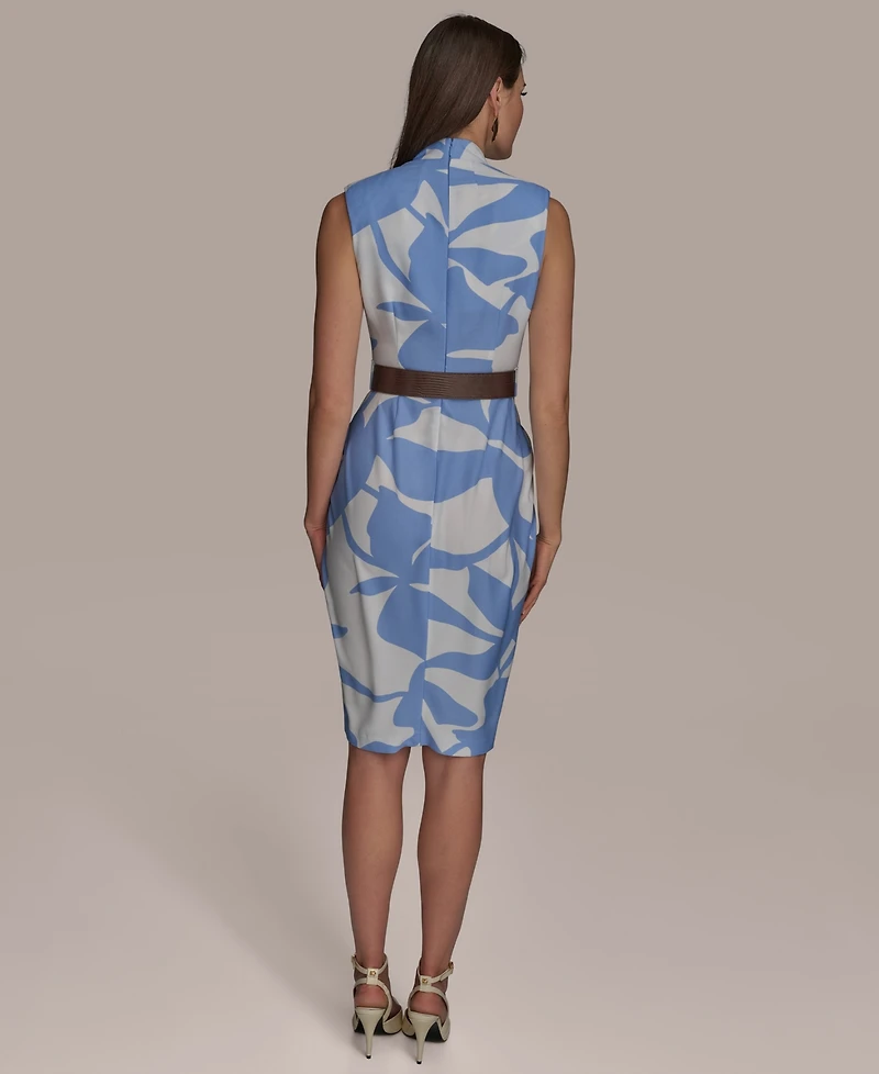 Donna Karan New York Women's Belted Sleeveless Sheath Dress