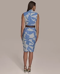 Donna Karan New York Women's Belted Sleeveless Sheath Dress